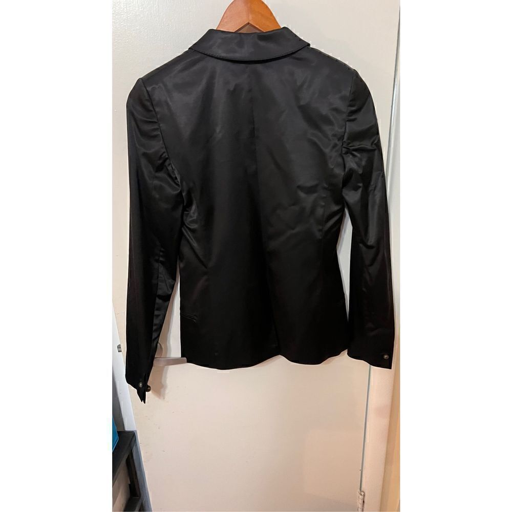 Noir Womens Notch Single Button Long Sleeve Blazer Jacket Pockets Black Size 38 - Picture 7 of 12